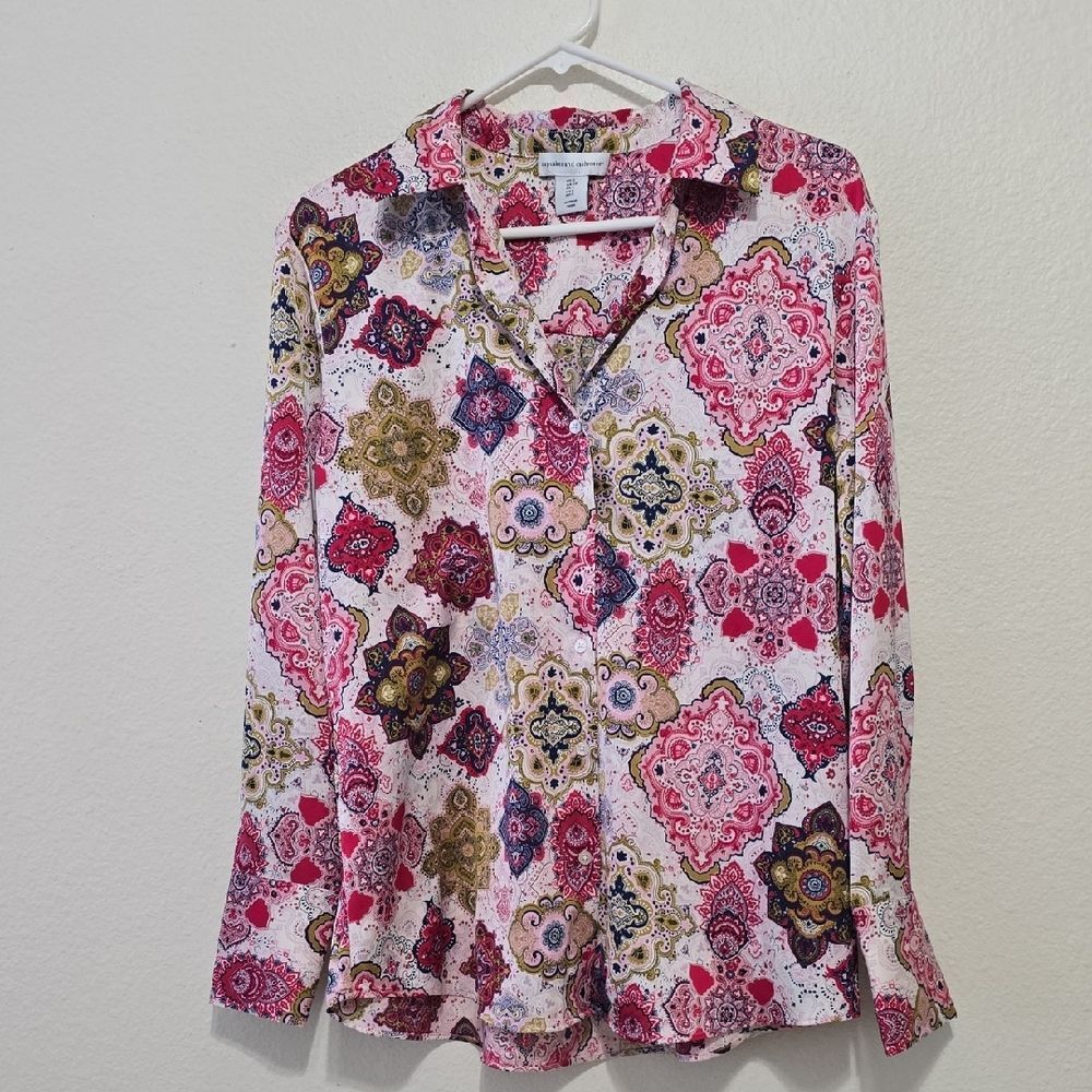 Cupcakes & Cashmere‎ Multicolor Patterned Button Down Shirt S